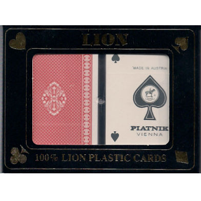 קלפים "ליון אדום" - סט 100% פלסטיק